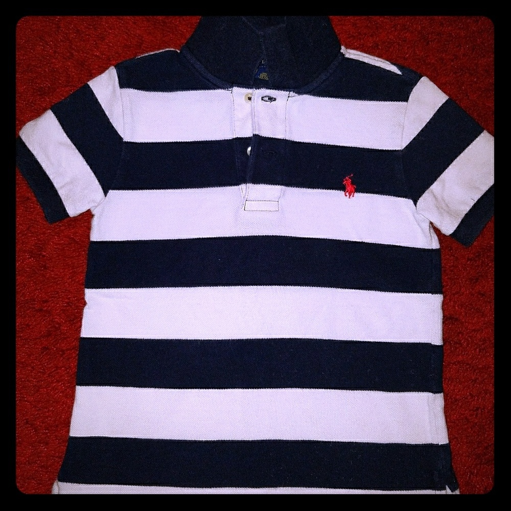 Blue and white stripe Polo